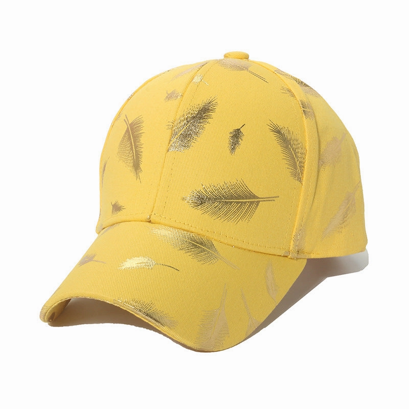 Wholesale Polyester Hot Stamping Silver Feather Baseball Cap