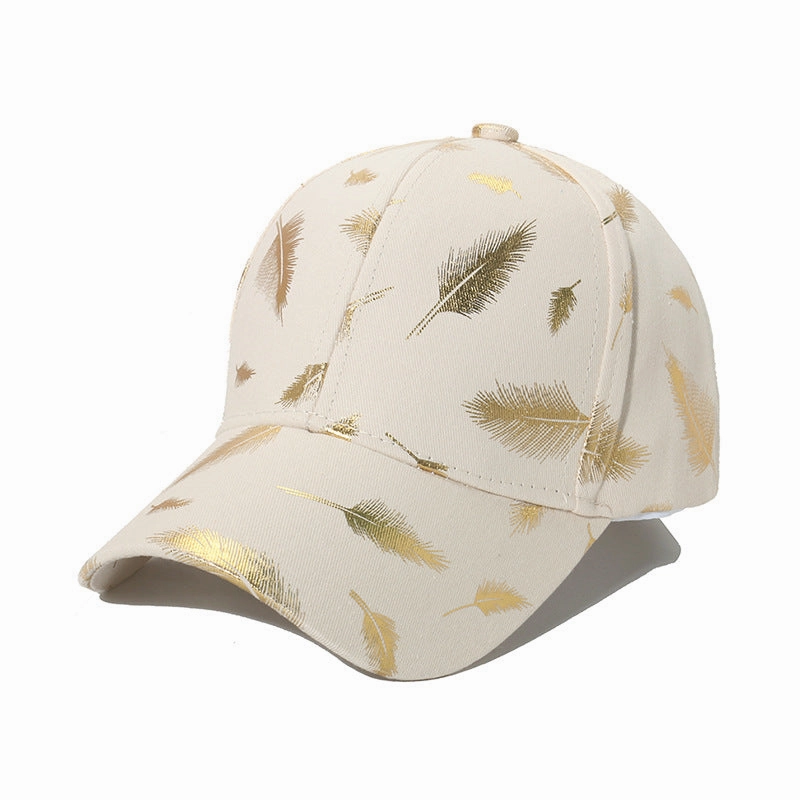 Wholesale Polyester Hot Stamping Silver Feather Baseball Cap