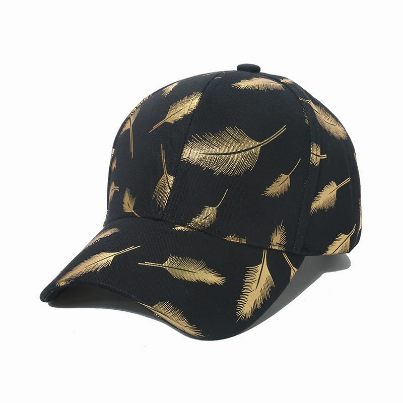 Wholesale Polyester Hot Stamping Silver Feather Baseball Cap