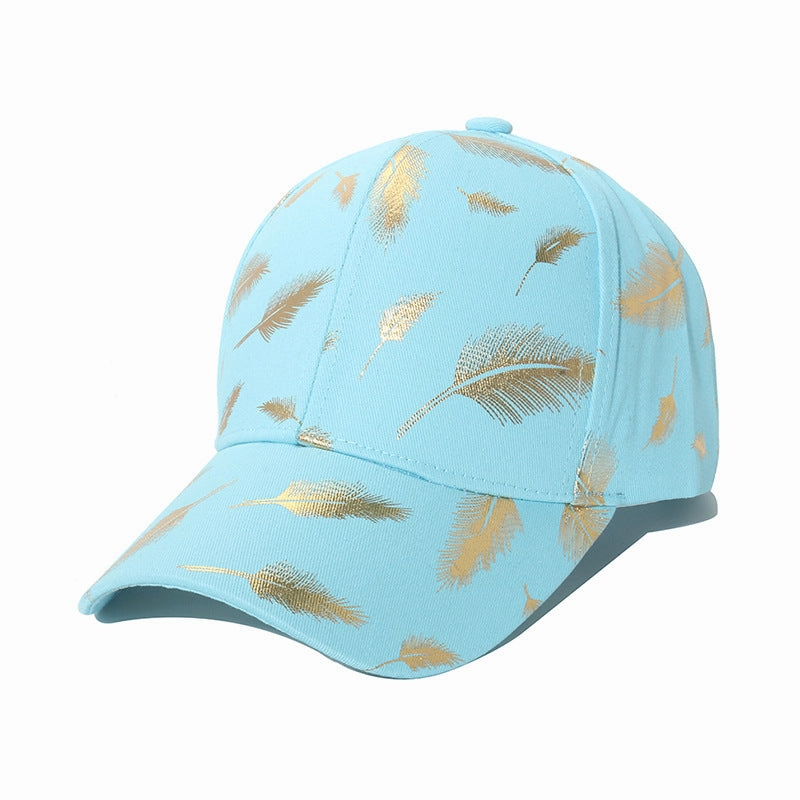 Wholesale Polyester Hot Stamping Silver Feather Baseball Cap