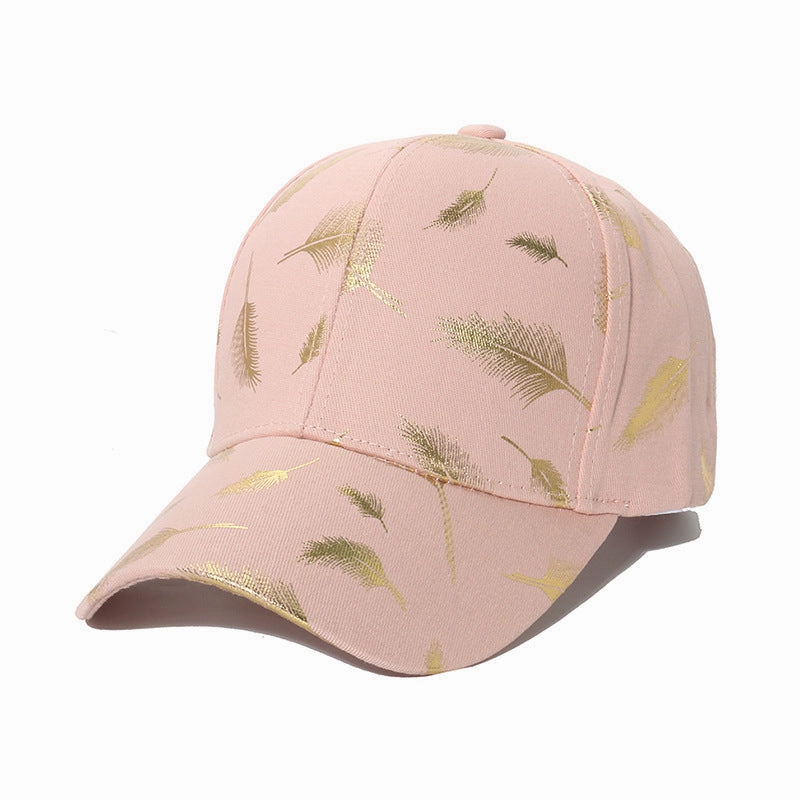 Wholesale Polyester Hot Stamping Silver Feather Baseball Cap