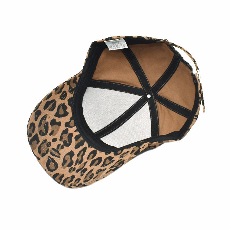 Wholesale Polyester Leopard-print Curved Brim Baseball Cap