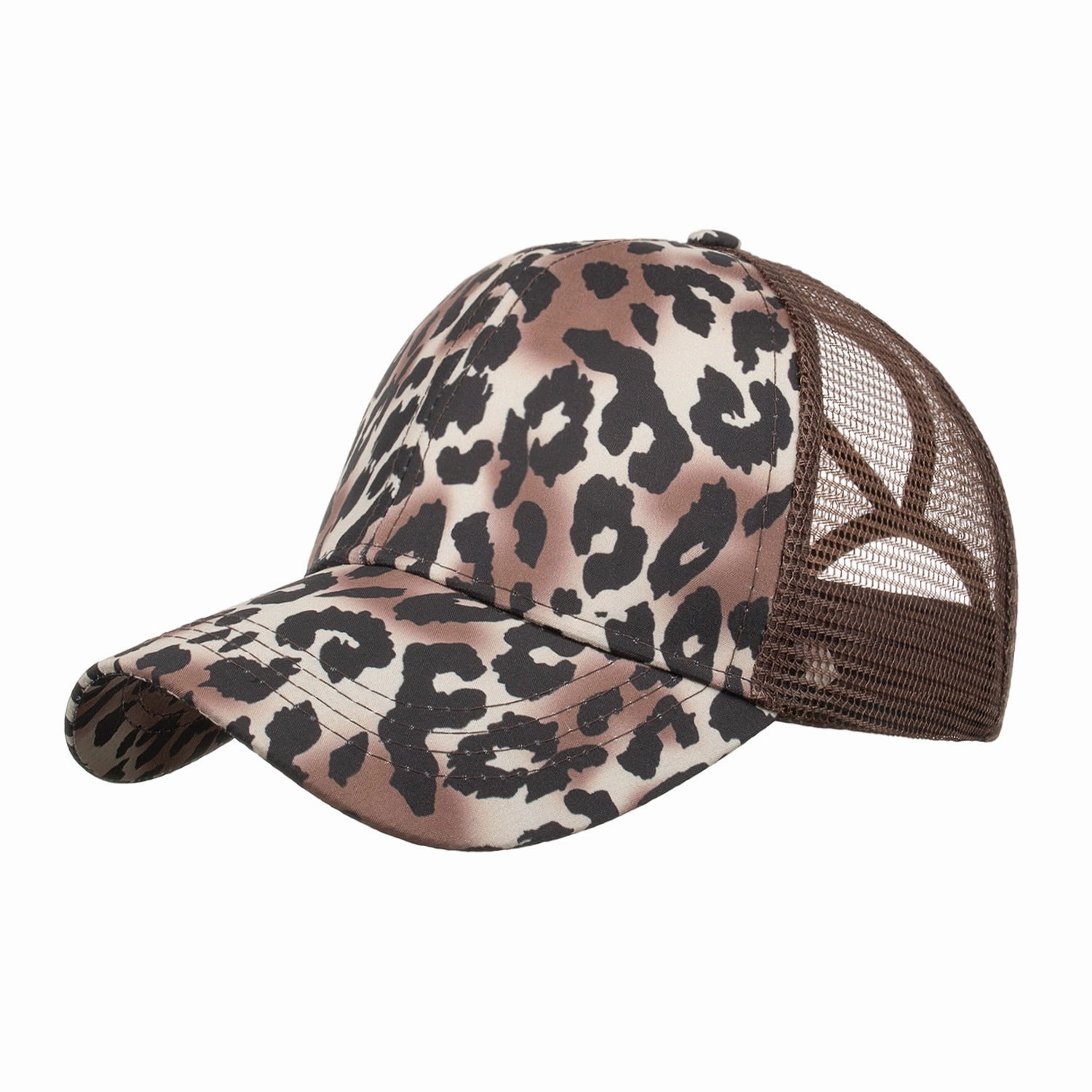 Wholesale Polyester Leopard Tiger Print Ponytail Baseball Cap