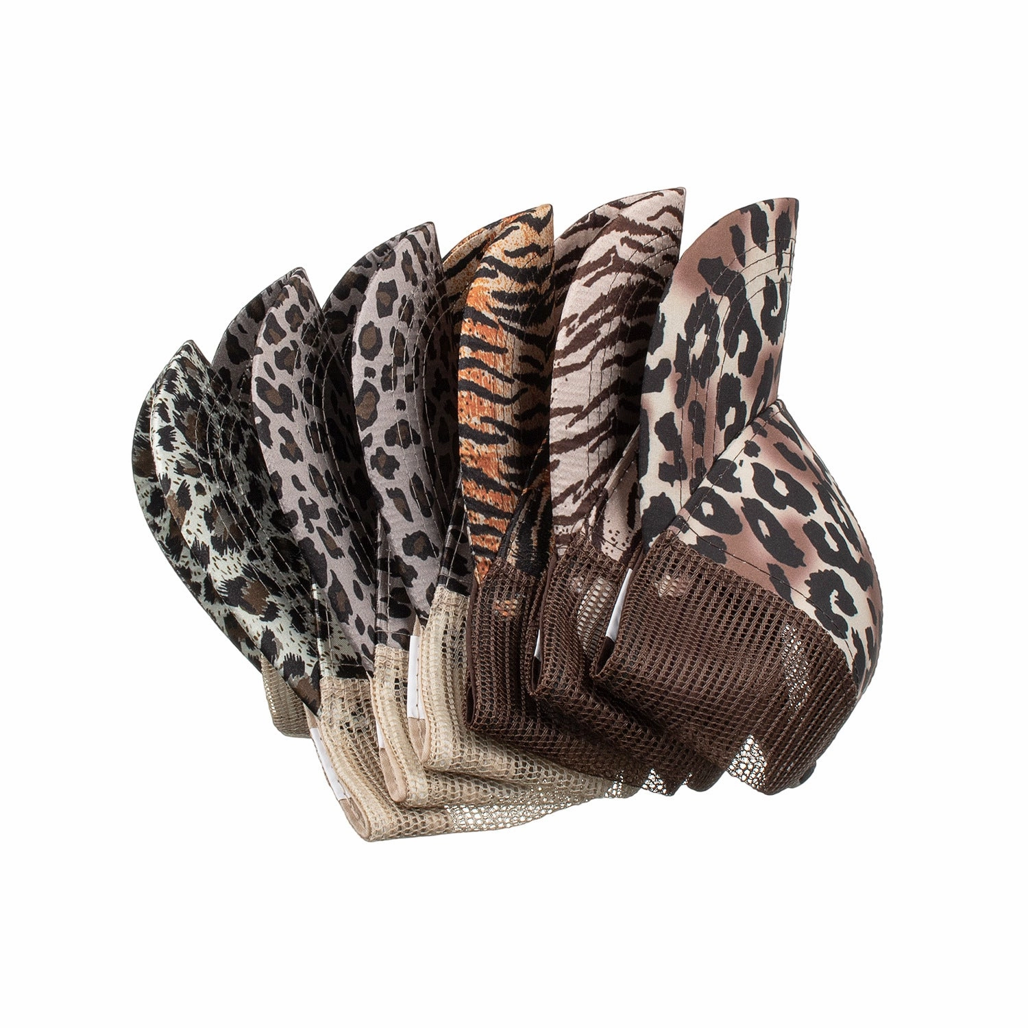 Wholesale Polyester Leopard Tiger Print Ponytail Baseball Cap