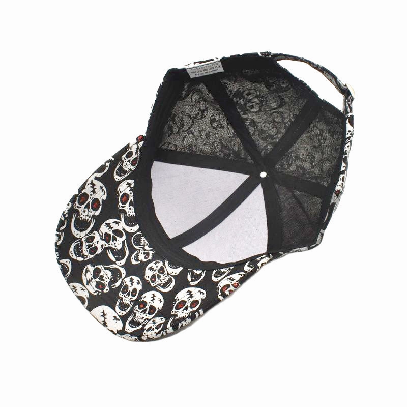 Wholesale Polyester Skull Head Printed Baseball Cap
