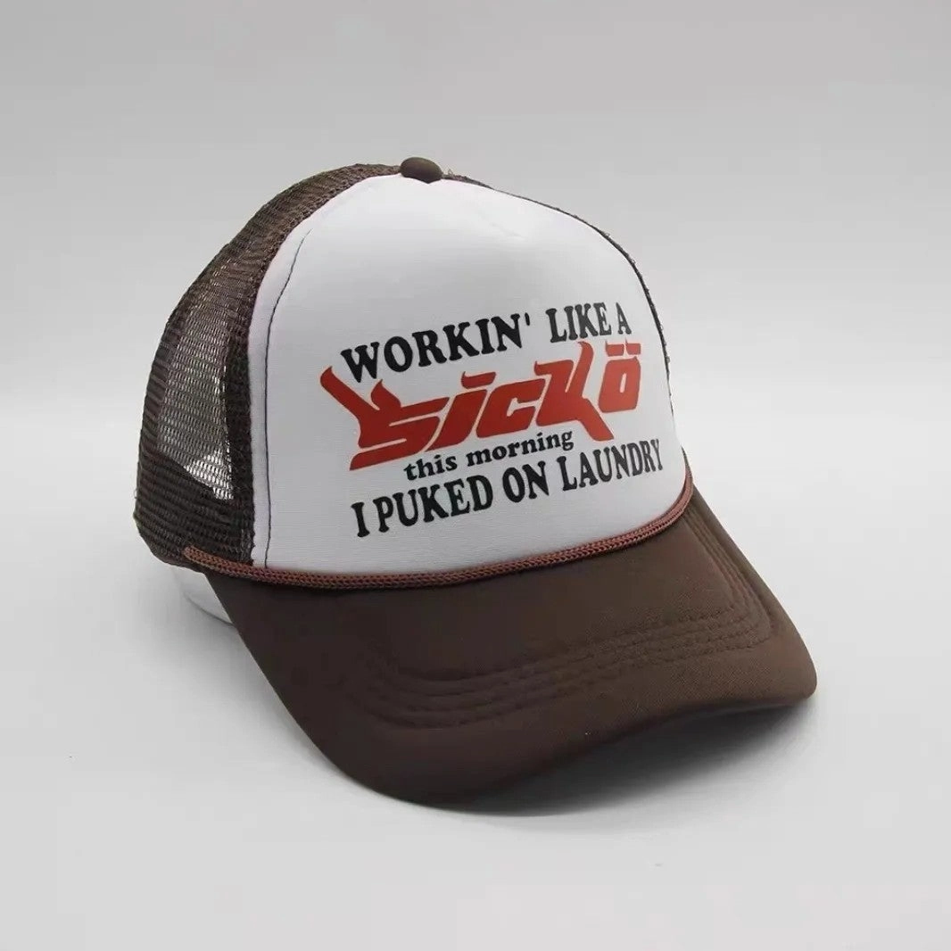 Wholesale Polyester Two-color Splicing Foam Printed Large Logo Sunshade and Sunscreen Baseball Net Hat
