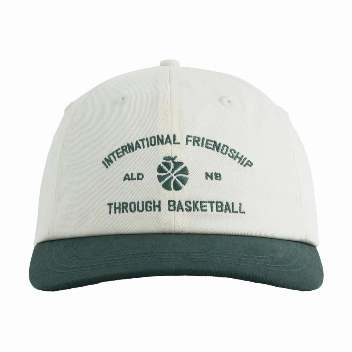 Wholesale Polyester White Green Embroidered Letter Baseball Caps