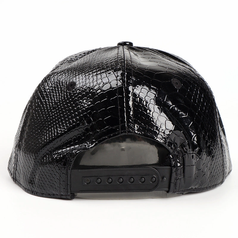 Wholesale PU Hip-hop Skull Flat Brim Hats