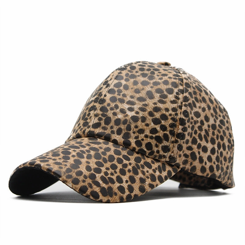 Wholesale PU Leather Leopard Baseball Cap