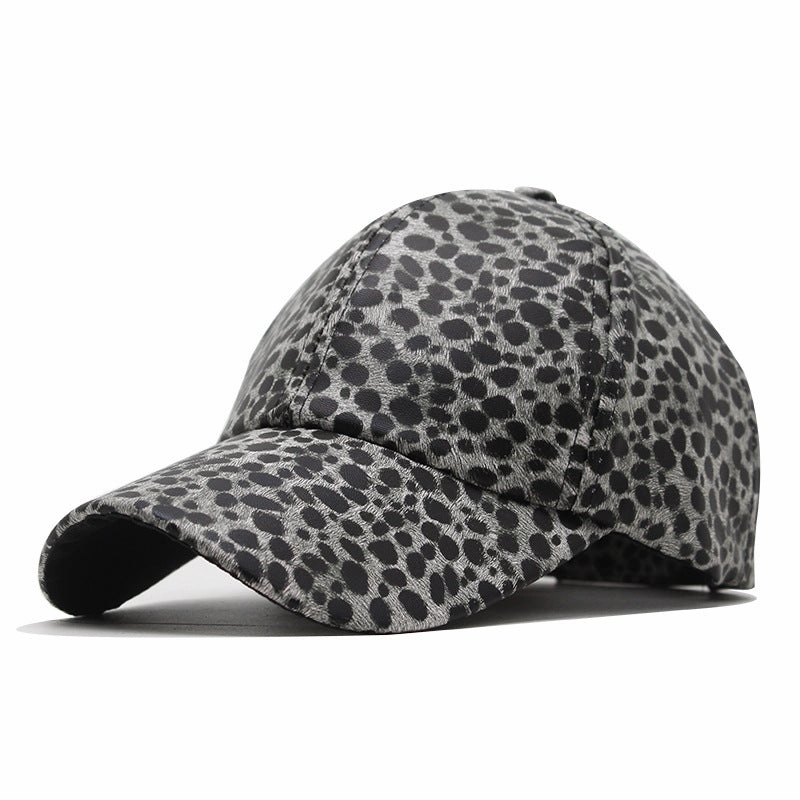 Wholesale PU Leather Leopard Baseball Cap