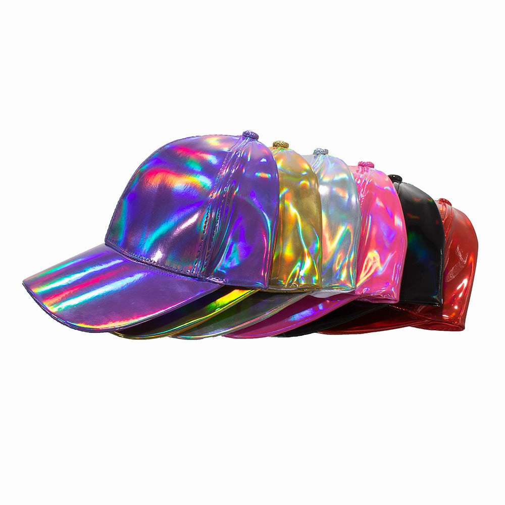 Wholesale PU Pure Color Light Version Laser Baseball Cap