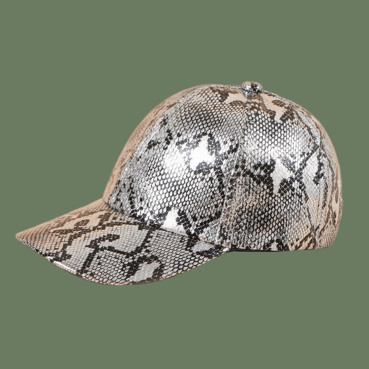 Wholesale PU Snake Pattern Baseball Cap