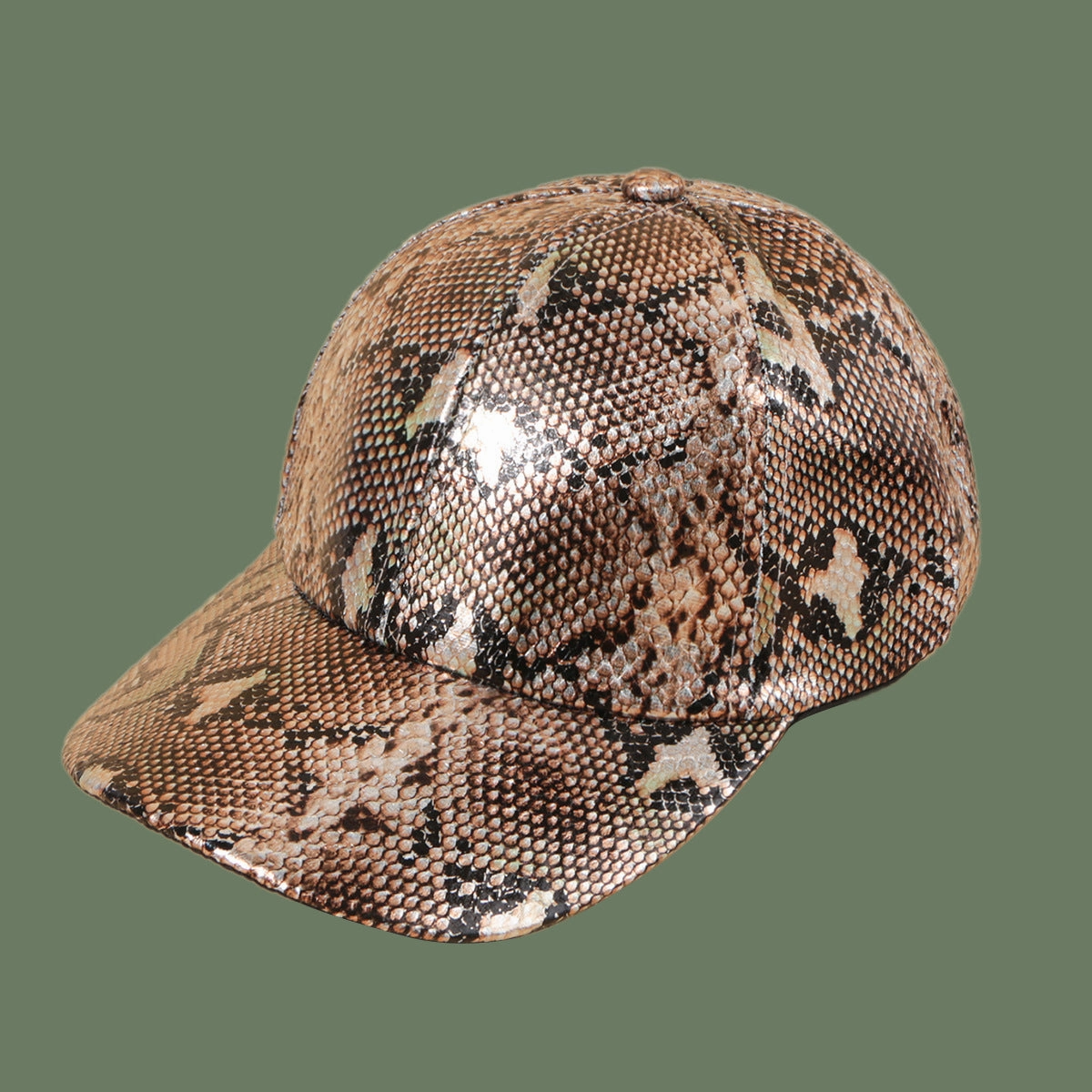 Wholesale PU Snake Pattern Baseball Cap