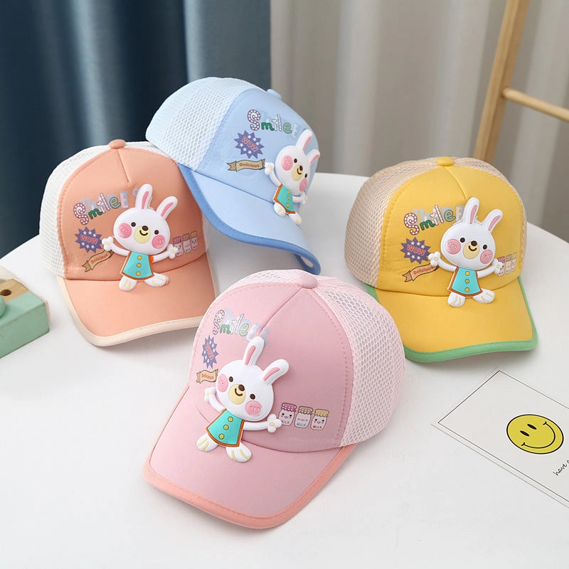 Wholesale Rabbit Print Kids Mesh Cotton Baseball Cap