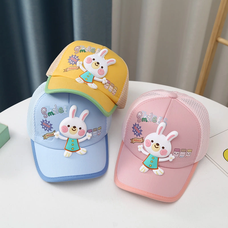 Wholesale Rabbit Print Kids Mesh Cotton Baseball Cap