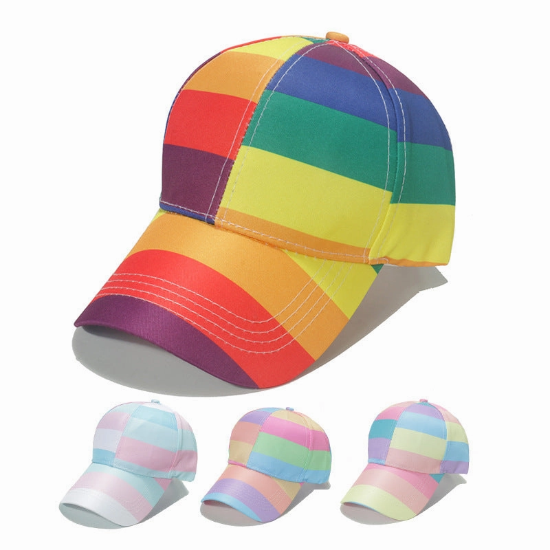 Wholesale Rainbow Stripe LGBT Polyester Baseball Cap