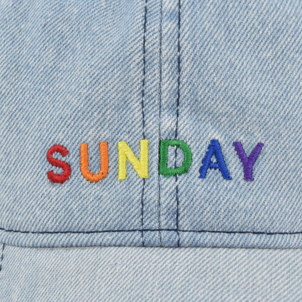 Wholesale Rainbow SUNDAY Embroidery Denim Hat Baseball Cap