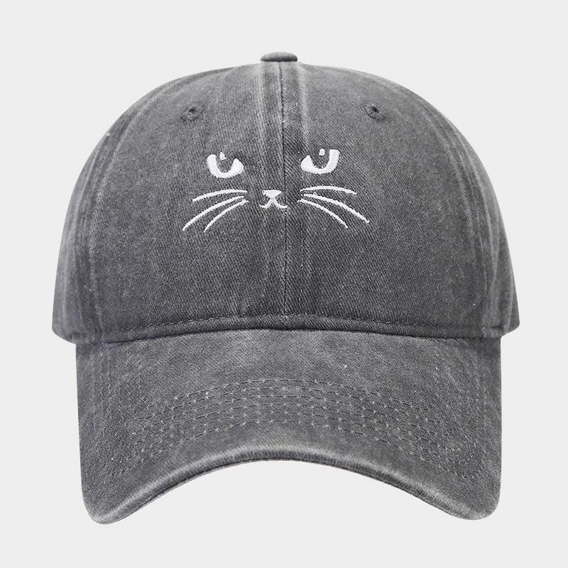Wholesale Retro Cute Cat Embroidered Casual Baseball Cap