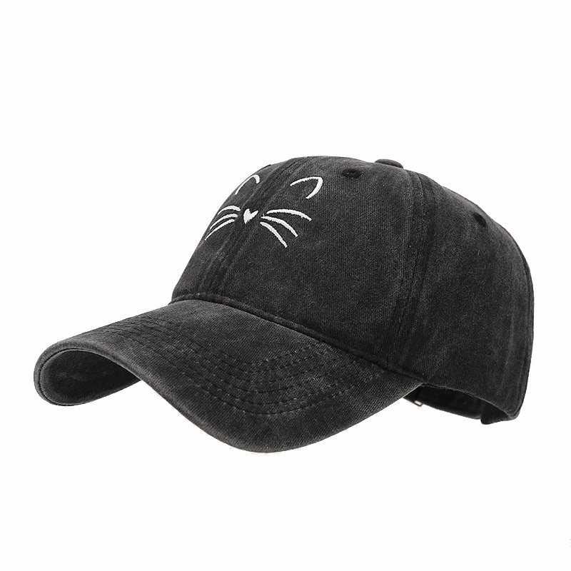 Wholesale Retro Cute Cat Embroidered Casual Baseball Cap