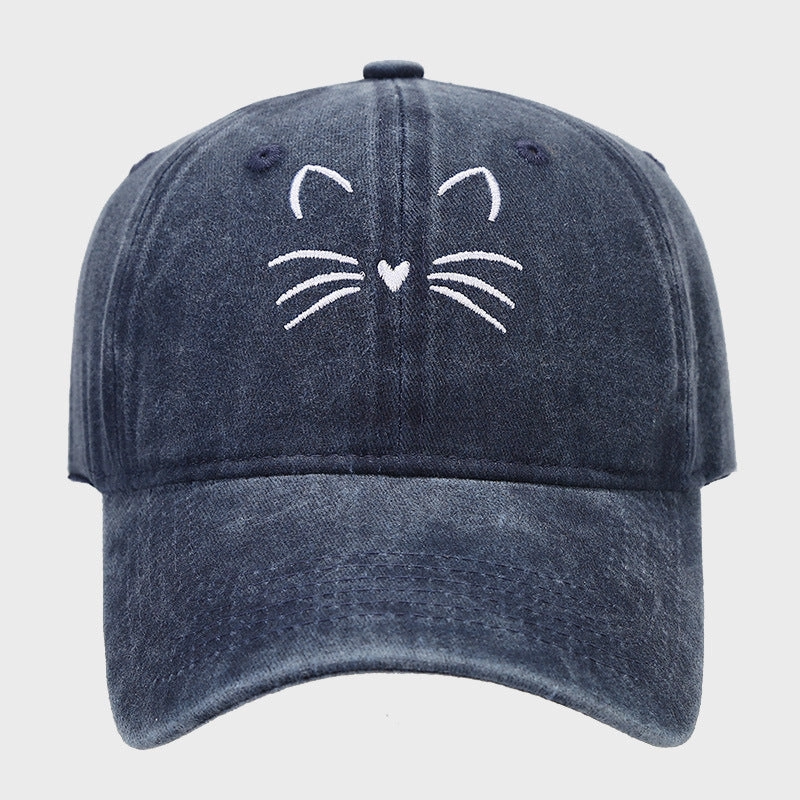 Wholesale Retro Cute Cat Embroidered Casual Baseball Cap