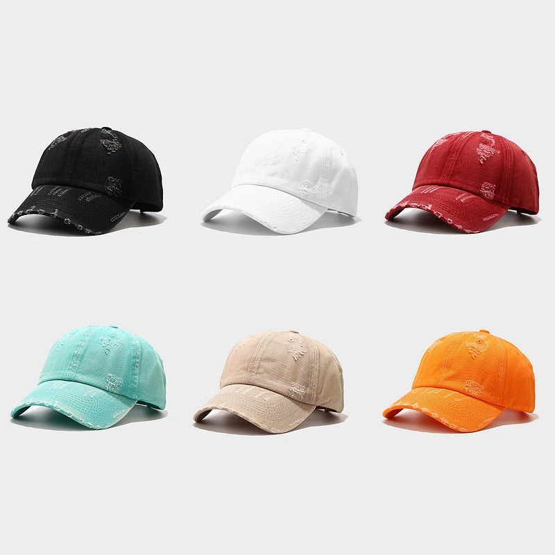 Wholesale Retro Washed Perforated Cotton Outdoor Casual Baseball Caps