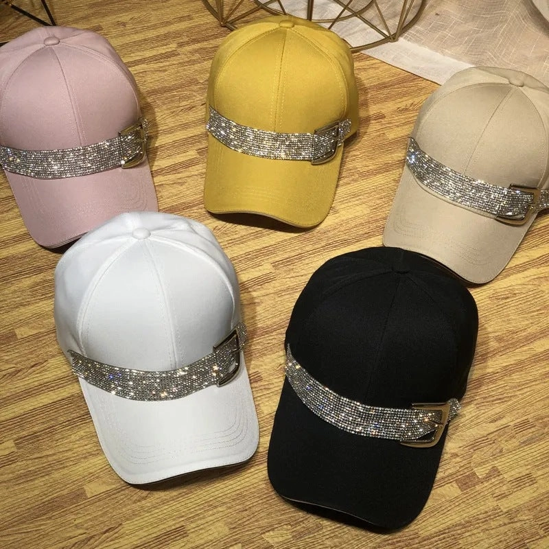 Wholesale Rhinestone Belt Buckle Visor Fashion Hat