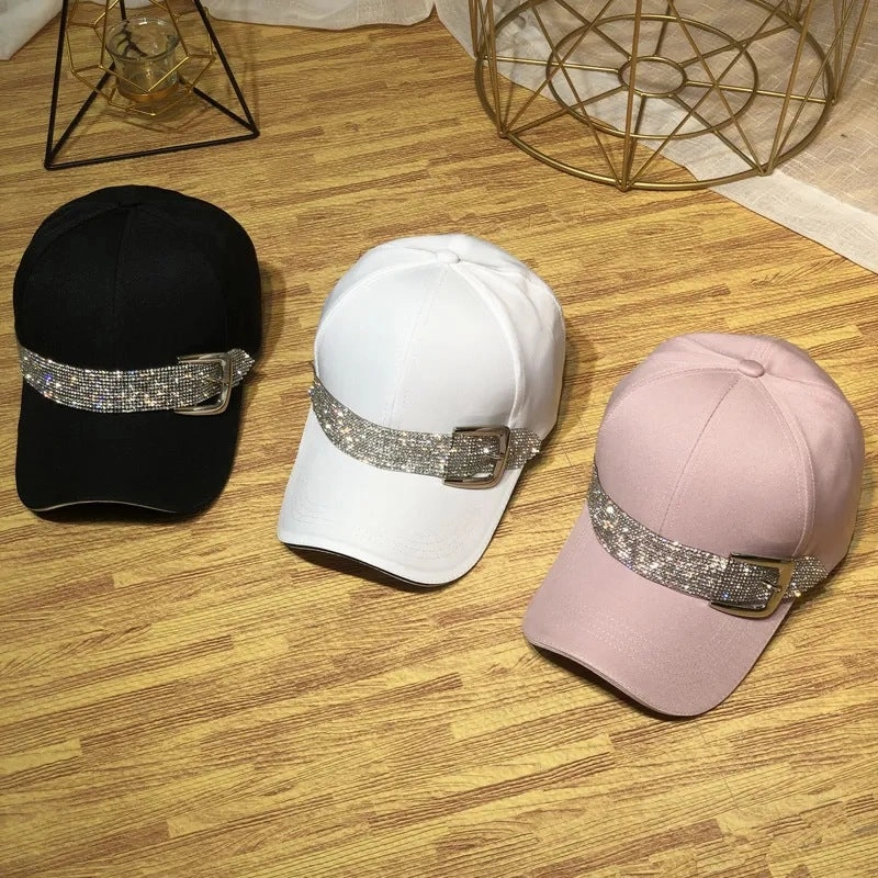 Wholesale Rhinestone Belt Buckle Visor Fashion Hat