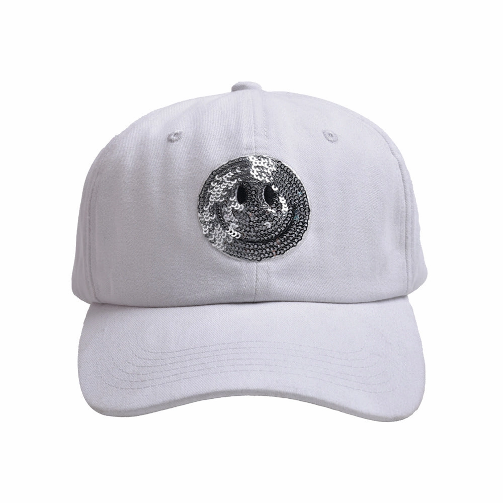 Wholesale Sequin Smiley Baseball Cap