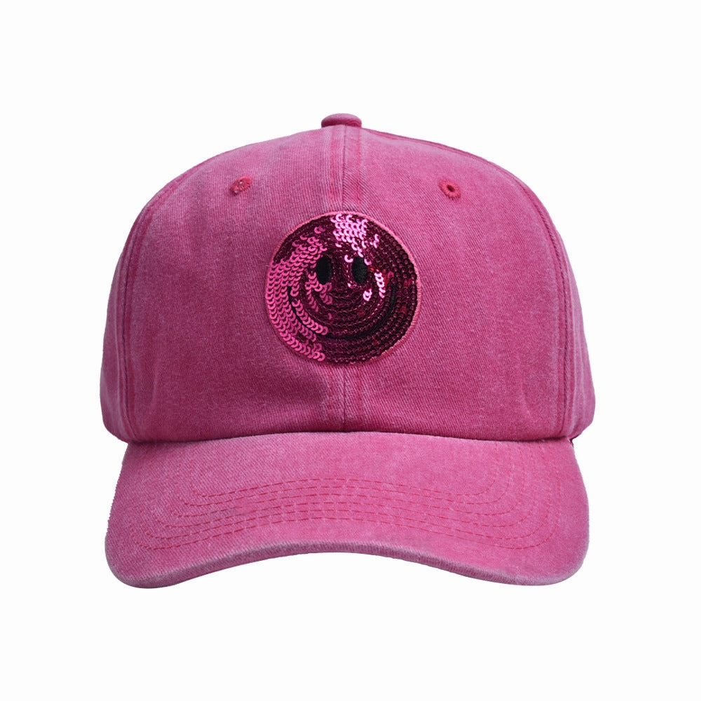 Wholesale Sequin Smiley Baseball Cap