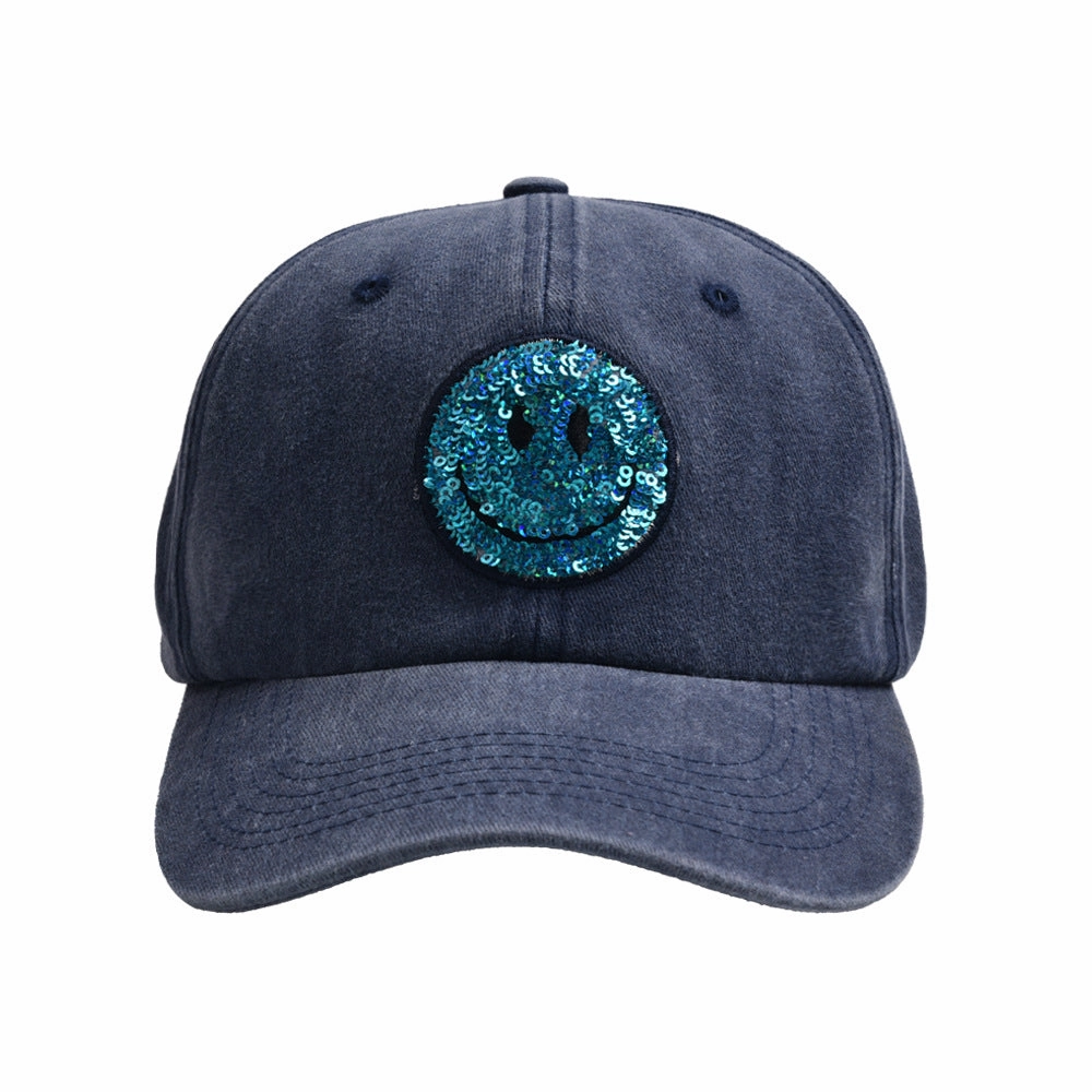 Wholesale Sequin Smiley Baseball Cap