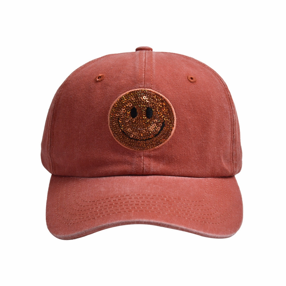 Wholesale Sequin Smiley Baseball Cap