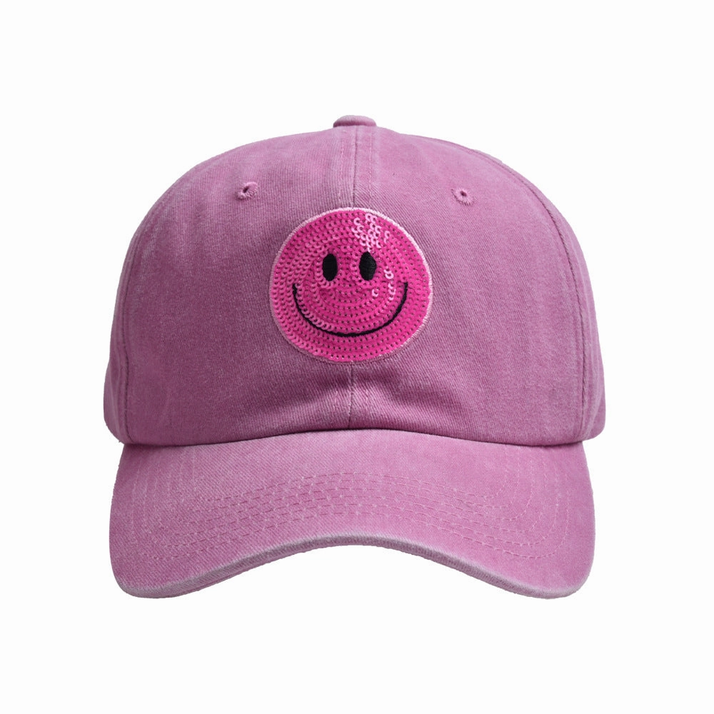 Wholesale Sequin Smiley Baseball Cap