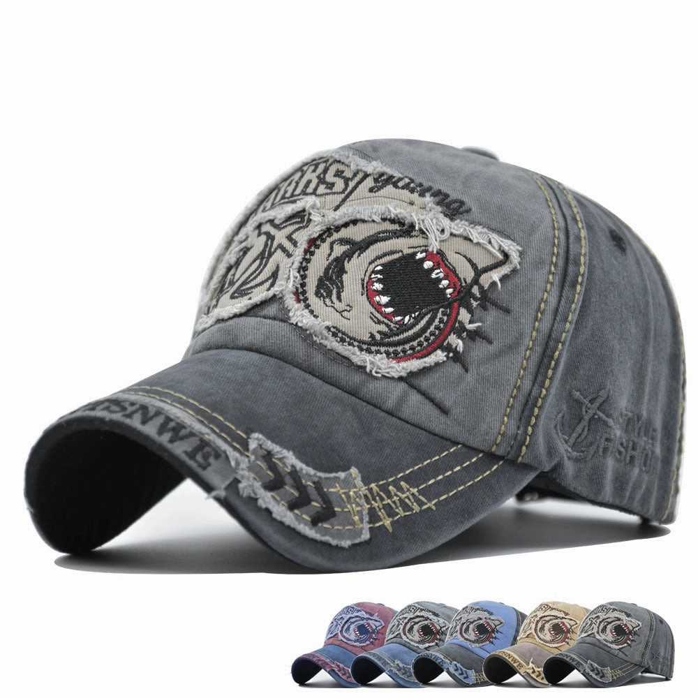 Wholesale Shark 3D Embroidery Cotton Hat