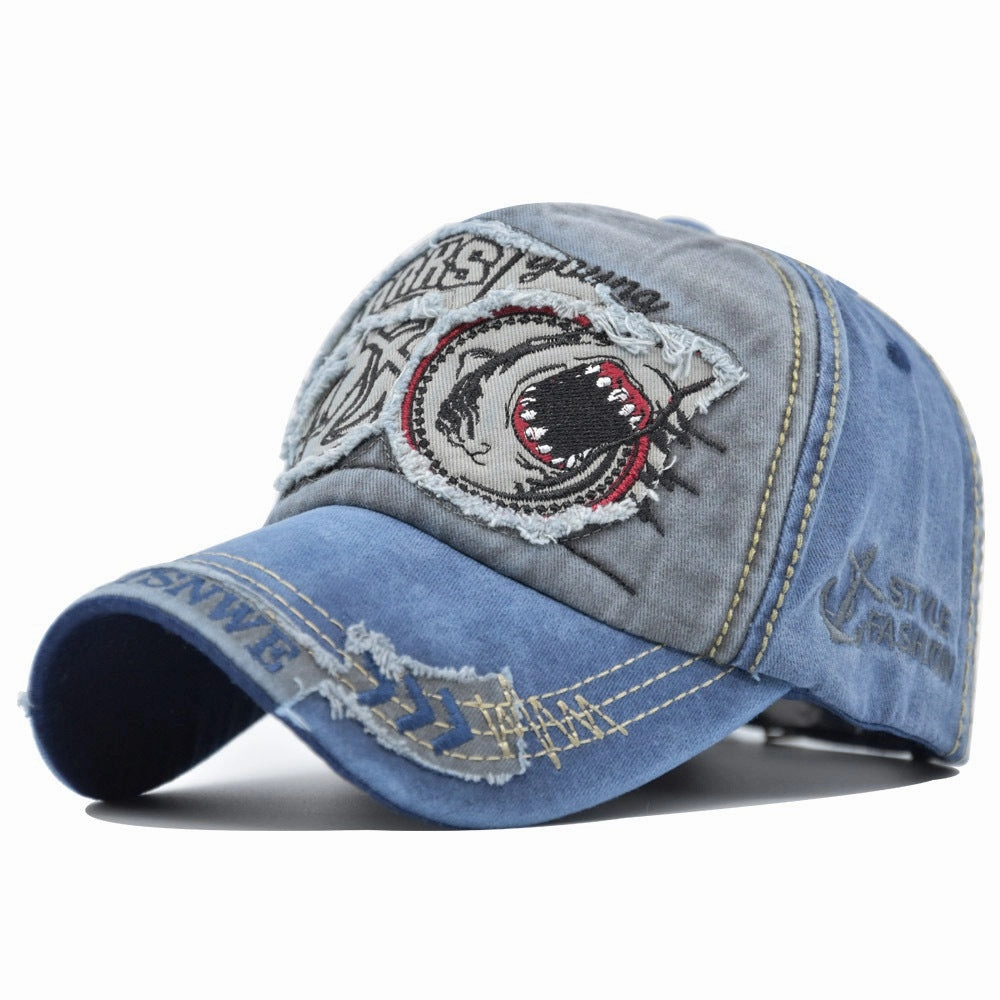 Wholesale Shark 3D Embroidery Cotton Hat