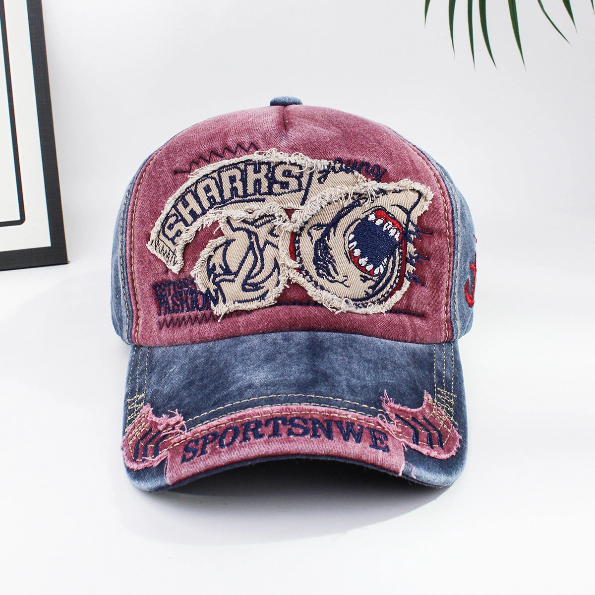 Wholesale Shark Embroidery Denim Baseball Cap