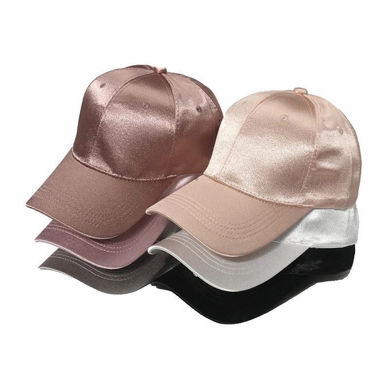 Wholesale Silk Satin Solid Color Casual Baseball Hat