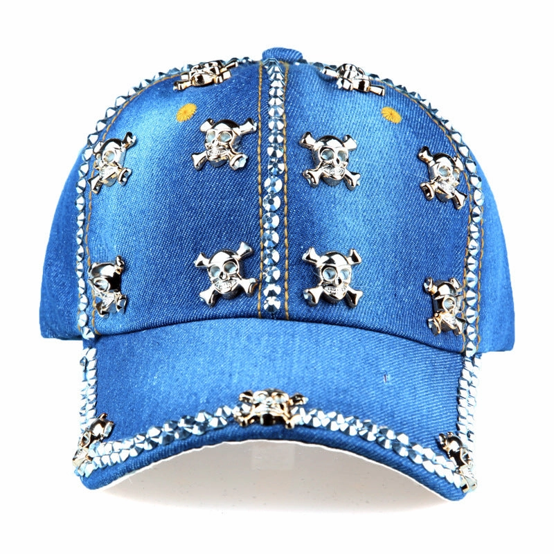Wholesale Skull Diamond Denim Baseball Cap