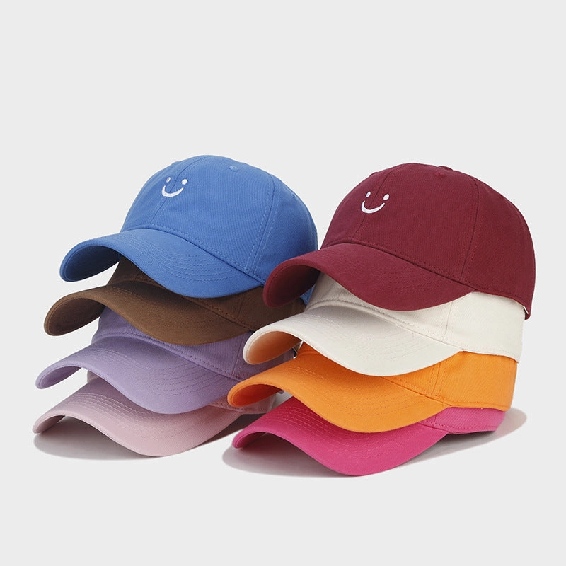 Wholesale Smiley Washed Cotton Baseball Cap