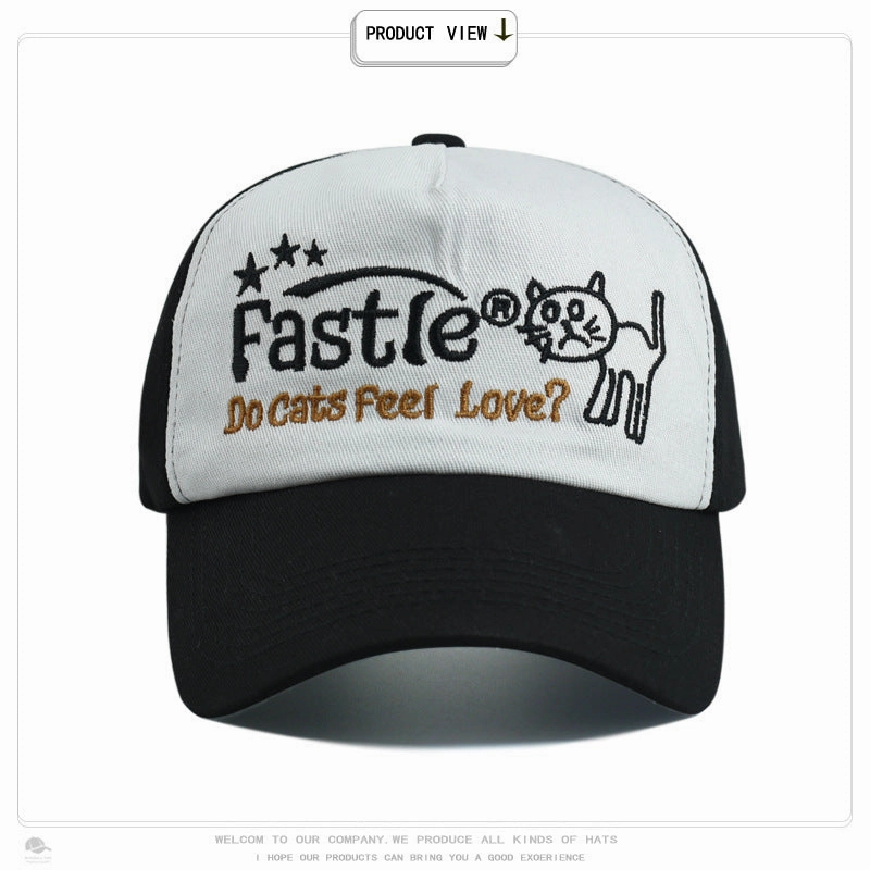 Wholesale Soft Top Cat Letter Embroidered Cotton Baseball Hat