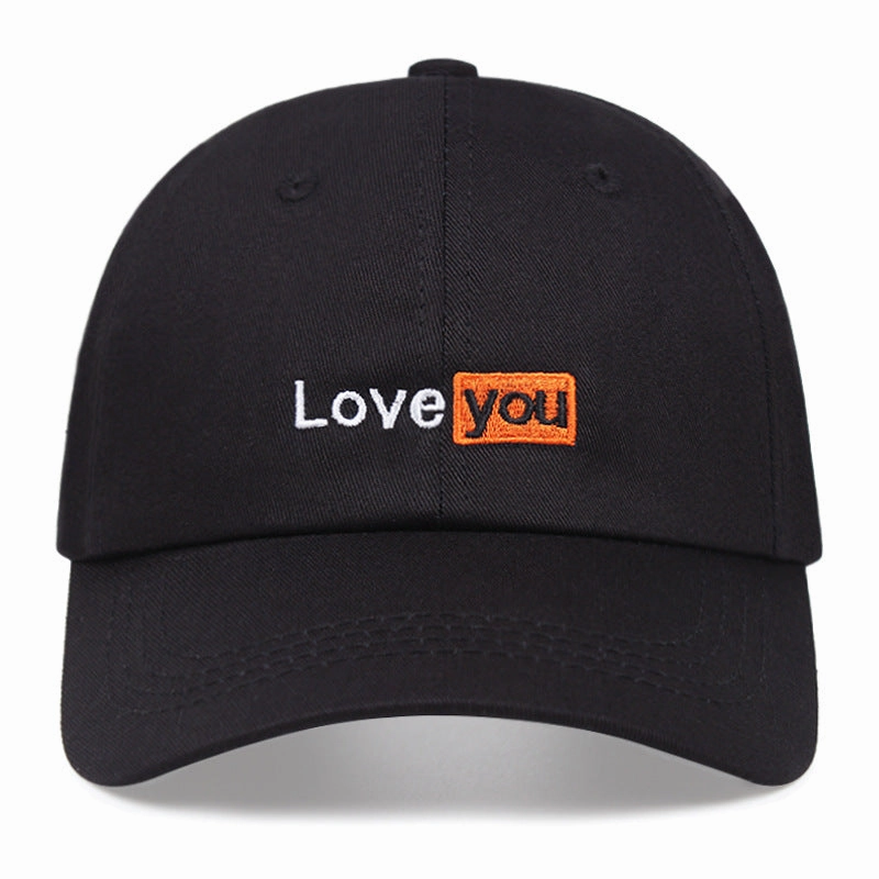 Wholesale Soft Top Cotton LOVE YOU Embroidered Couple Baseball Caps