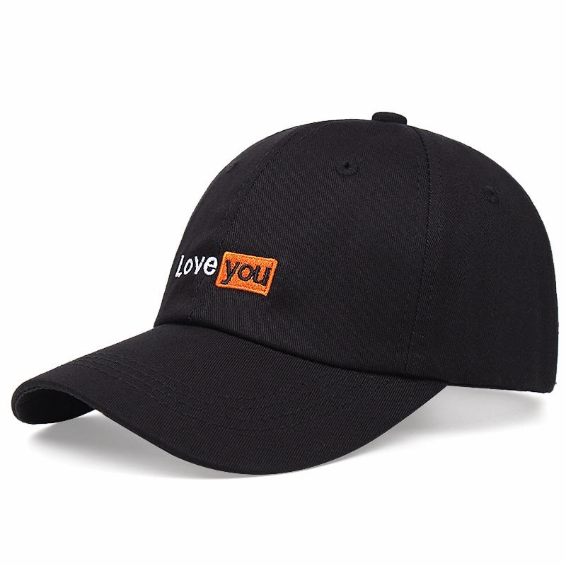 Wholesale Soft Top Cotton LOVE YOU Embroidered Couple Baseball Caps