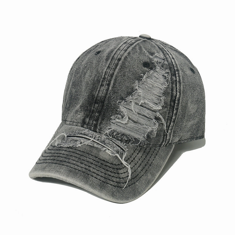 Wholesale Solid Color Ripped Washed Retro Baseball Cap