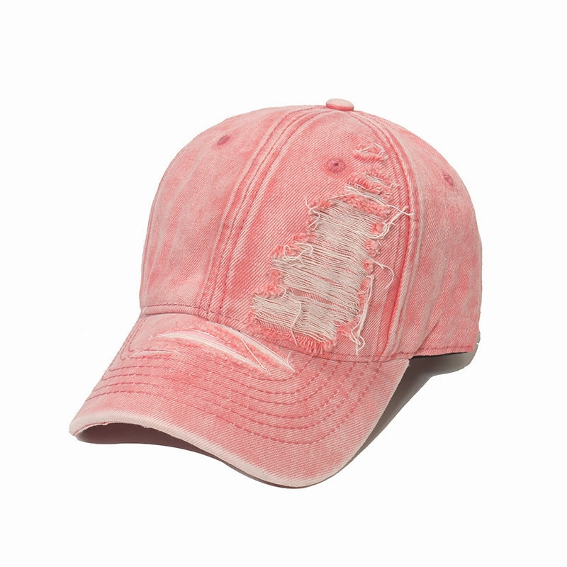 Wholesale Solid Color Ripped Washed Retro Baseball Cap