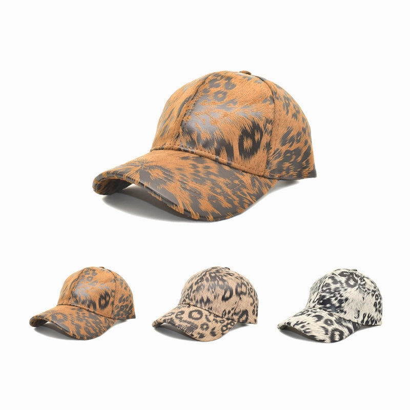 Wholesale Suede Leopard Baseball Cap