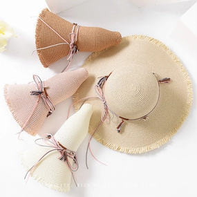 Wide Brim Fringe Straw Hat Women Beach Wide Brim Summer Sun Fashion spring-straw-hat