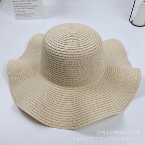 Wide Brim Straw Hat Women's Sun Protection Beach Hat Vacation Hat spring-straw-hat