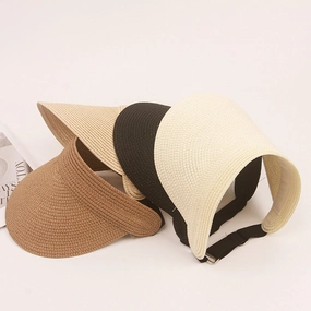 Wide Brim Straw Hat Women Summer UV Protection Sun Hat Foldable Open Top spring-straw-hat