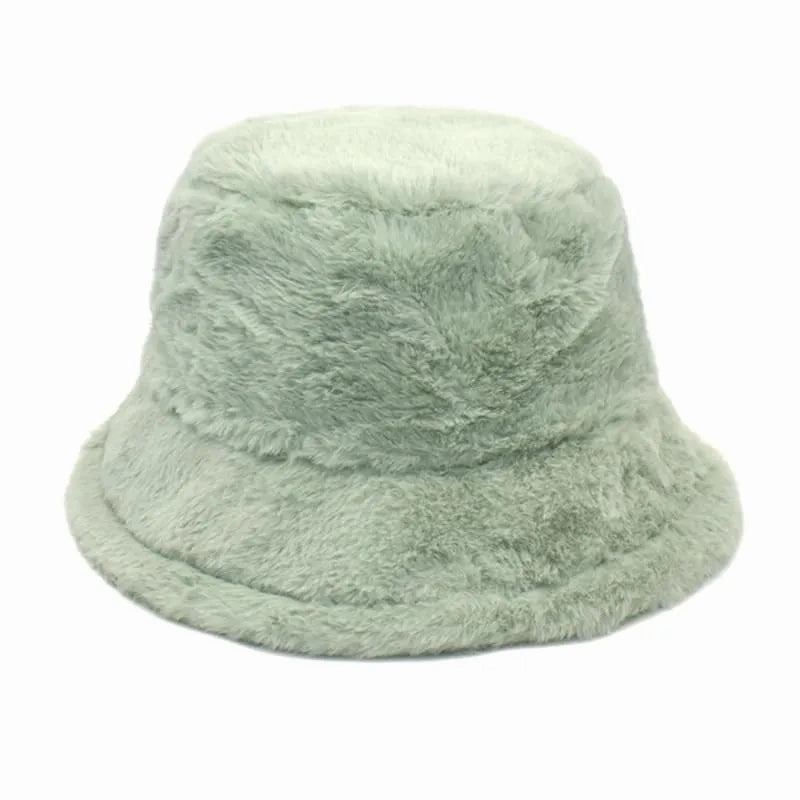 Winter Plain Fur Bucket Hat
