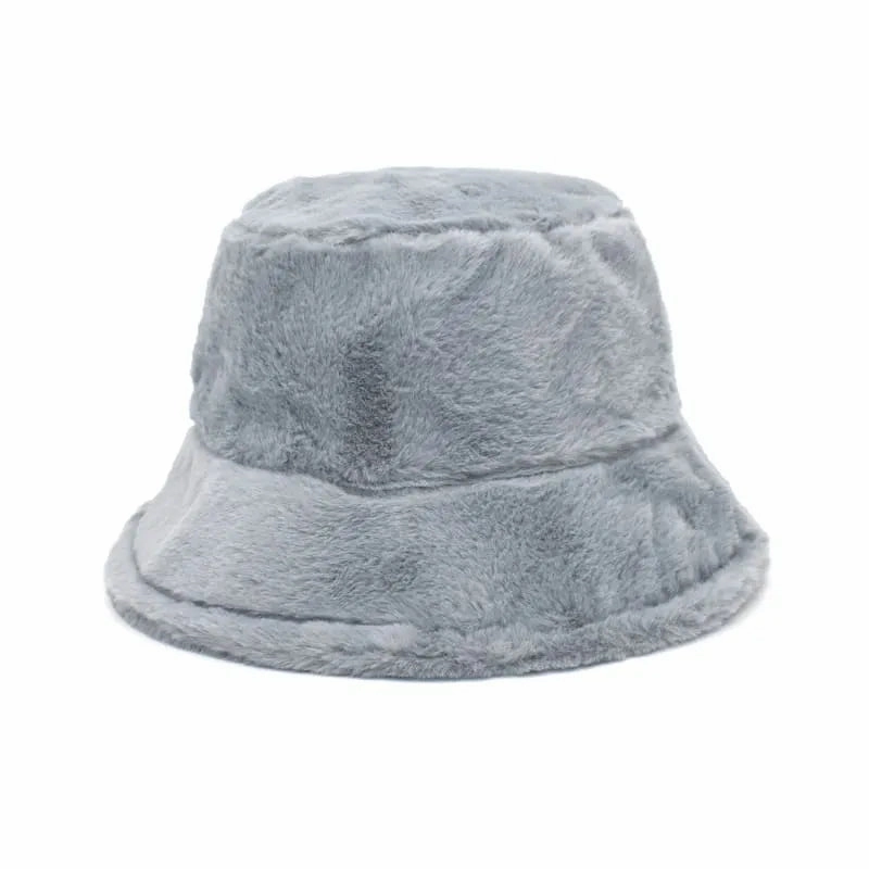 Winter Plain Fur Bucket Hat
