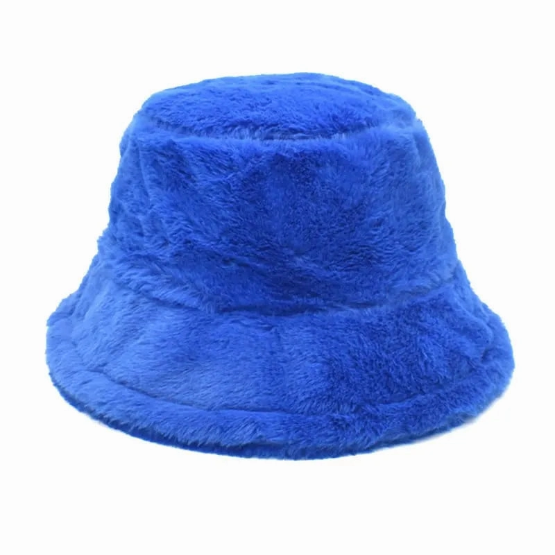 Winter Plain Fur Bucket Hat
